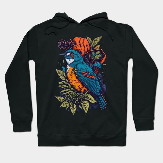 Flight of Discovery: Birdwatching Delights Unfold Hoodie by Moulezitouna